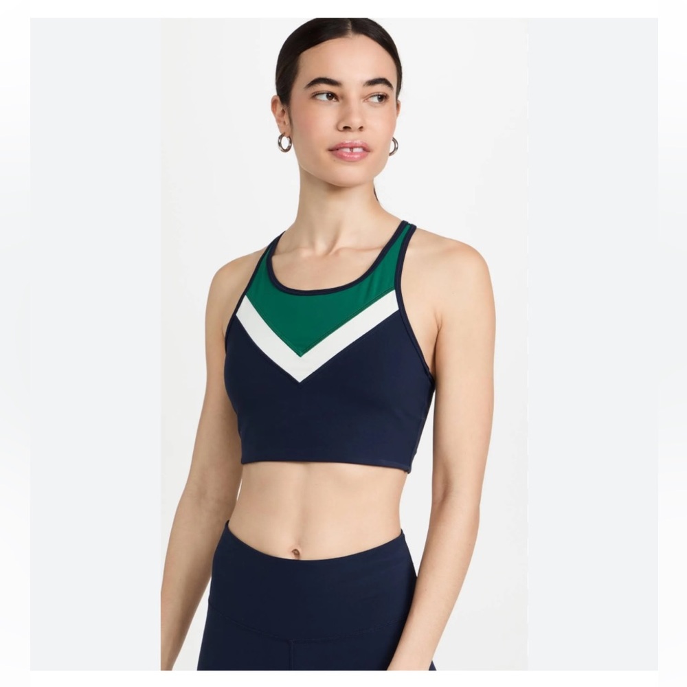 Tory Burch Sport Chevron Cropped Tank in Tory Navy / Evergreen